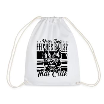 Your Dog Fetches Retro Dog Trainer Animal Trainers - Drawstring Bag - white - Front