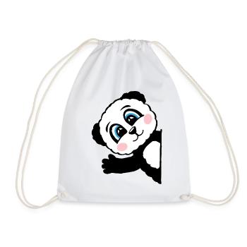 Panda Pandabär Geschenk Damen Herren Kinder - Turnbeutel - Weiß - Vorne