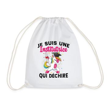 Femme Institutrice Qui Déchire Idée Enseignant - Sac de sport léger - blanc - Devant