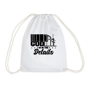 God Is In The Details Retro Construct Architects - Drawstring Bag - white - Front