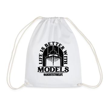Life Is Better With Retro Architectural Architects - Drawstring Bag - white - Front