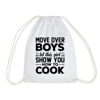 Move Over Boys Laissez cette fille vous montrer comment cuisiner - Sac de sport léger - blanc - Devant