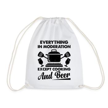 Tout avec modération sauf la cuisine et la bière - Sac de sport léger - blanc - Devant