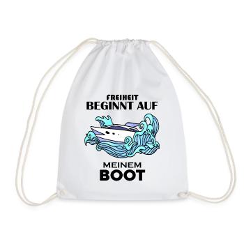 Boote Motorboot - Turnbeutel - Weiß - Vorne
