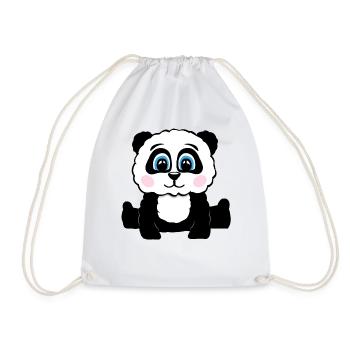 Panda Pandabär Geschenk Damen Herren Kinder - Turnbeutel - Weiß - Vorne