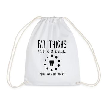 Uninstalling Fat Thighs Fitness Enthusiast - Drawstring Bag - white - Front