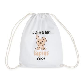 I like bunnies ok? Cute Bunny - Drawstring Bag - white - Front