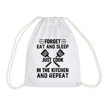 Oubliez de manger et de dormir Cuisinez dans la cuisine et ré - Sac de sport léger - blanc - Devant