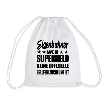 Eisenbahner Superheld Spruch - Turnbeutel - Weiß - Vorne