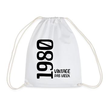Anniversaire 1980 vintage 1980 né en 1980 - Sac de sport léger - blanc - Devant