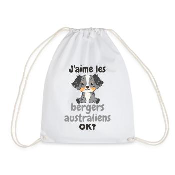 Ich mag Hunde ok? Süßer Australian Shepherd - Turnbeutel - Weiß - Vorne