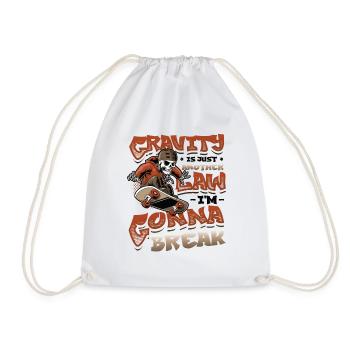 Skateboard Halfpipe, Tricks, Skateboarding - Drawstring Bag - white - Front