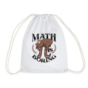 Math is boring, sloth sleeps on pi - Drawstring Bag - white - Front