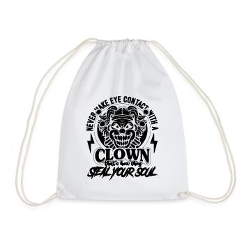Never Make Eye Contact Clown Joker Circus Clowns - Drawstring Bag - white - Front