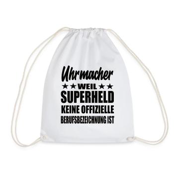 Uhrmacher Superheld Spruch - Turnbeutel - Weiß - Vorne