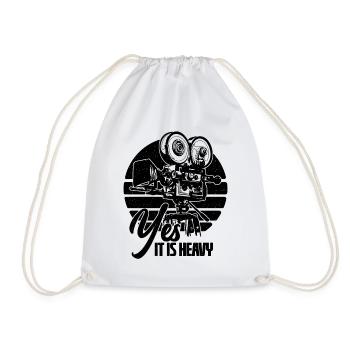 Yes It Is Heavy Retro Filmmaking Camera Operators - Drawstring Bag - white - Front