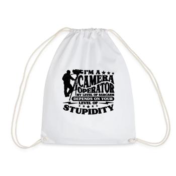 I'm A Camera Operator My Level Of Film Cameraman - Drawstring Bag - white - Front