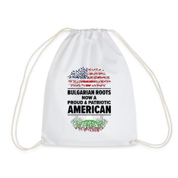 Born Bulgarian Bulgaria American USA Citizenship - Drawstring Bag - white - Front
