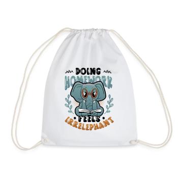 Doing homework doesn't feel good - Drawstring Bag - white - Front