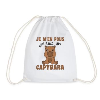 Je m'en fous je suis un capybara - süßes Capybara - Turnbeutel - Weiß - Vorne