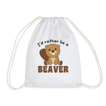 Je préfère être un castor - mignon castor - Sac de sport léger - blanc - Devant