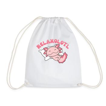 Relaxolotl Axolotl lovers sweet animals relax - Drawstring Bag - white - Front