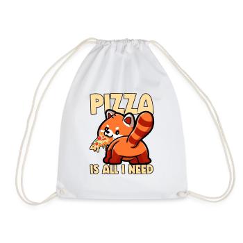 Niedliches Tier Roter Panda Pizza Fan isst Fast - Turnbeutel - Weiß - Vorne