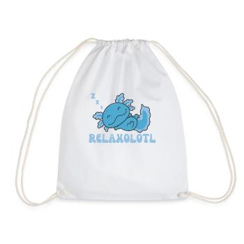 Relaxolotl Axolotl lovers sweet animals relax - Drawstring Bag - white - Front