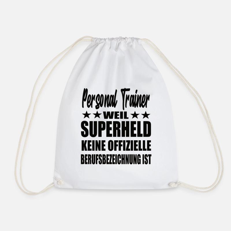 Personal Trainer Superheld Spruch - Turnbeutel - Weiß