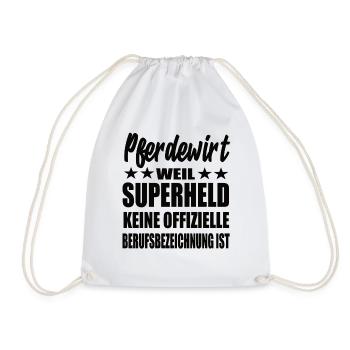 Pferdewirt Superheld Spruch - Turnbeutel - Weiß - Vorne