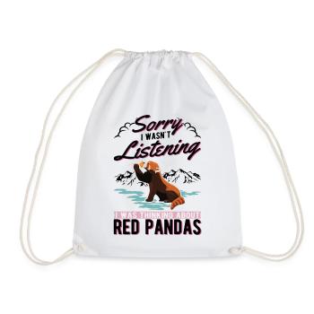 Red Panda Gift Cat Bear Red Panda - Drawstring Bag - white - Front