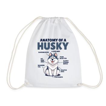 Explication du chien Anatomie d’un Husky - Sac de sport léger - blanc - Devant