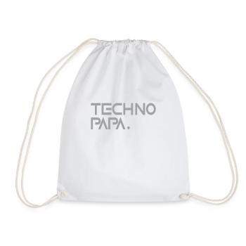 Techno Papa - Drawstring Bag - white - Front