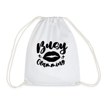 Busy Glamming Loves Cosmetologist Makeup Artists - Drawstring Bag - white - Front