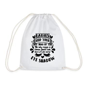 Ladies Keep Your Head Up Brow Tech Makeup Artists - Drawstring Bag - white - Front