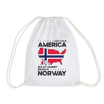 Né : Norvégien, Norvège, Américain, États-Unis - Sac de sport léger - blanc - Devant
