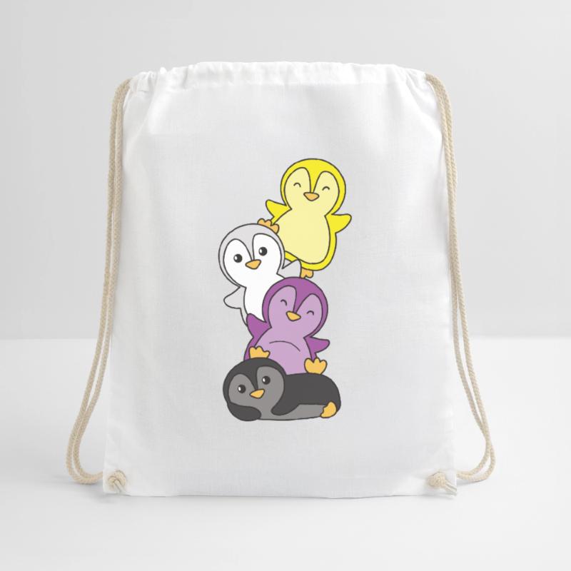 Nonbinary Flag Pride LGBTQ Mignon Penguin Stack Sac de sport léger