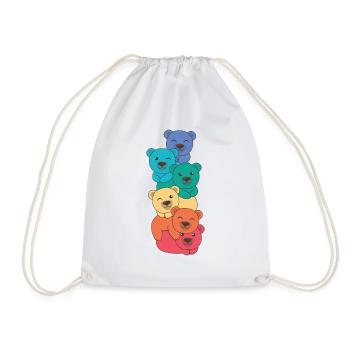 Rainbow Flag Pride LGBTQ Mignon Bear Stack - Sac de sport léger - blanc - Devant