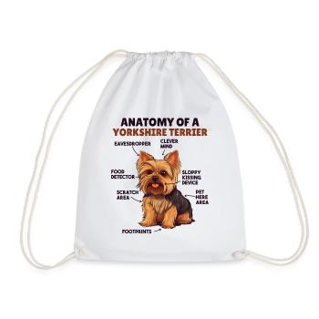 Dog explanation Anatomy of a Yorkshire Terrier - Drawstring Bag - white - Front