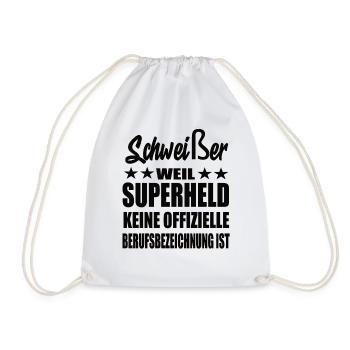 Schweißer Superheld Spruch - Turnbeutel - Weiß - Vorne