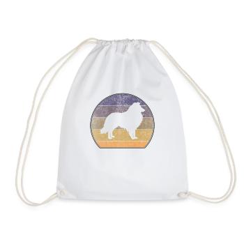 Retro Collie Sheepdog Sunset - Sac de sport léger - blanc - Devant