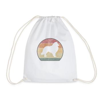 Retro Collie Sheepdog Sunset - Sac de sport léger - blanc - Devant