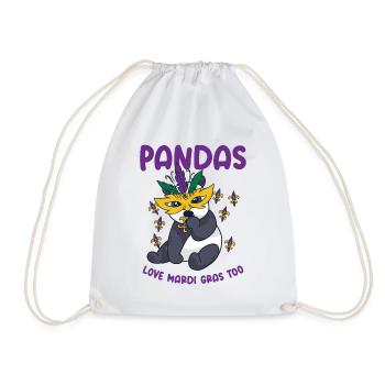 Mardi Gras Carnival Panda Mask Parade Costume - Drawstring Bag - white - Front