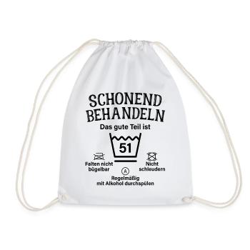 51. Geburtstag Schonend Behandeln 51 Teil Ist 51 - Turnbeutel - Weiß - Vorne
