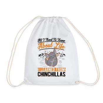 Chinchilla Cadeau Souris laineuse Chinchilla à queue courte - Sac de sport léger - blanc - Devant