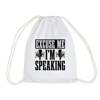 Excuse Me I'm Speaking Voice Art Voice Actors - Drawstring Bag - white - Front