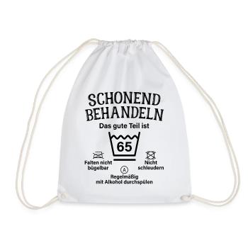65. Geburtstag Schonend Behandeln 65 Teil Ist 65 - Turnbeutel - Weiß - Vorne