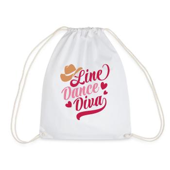 Linedance Diva Country Fan - Sticker - Drawstring Bag - white - Front