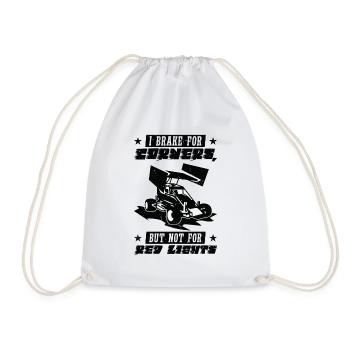 Sprint Car Dirt Track Racing - Drawstring Bag - white - Front