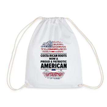 Born Costa Rican Costa Rica American USA - Drawstring Bag - white - Front